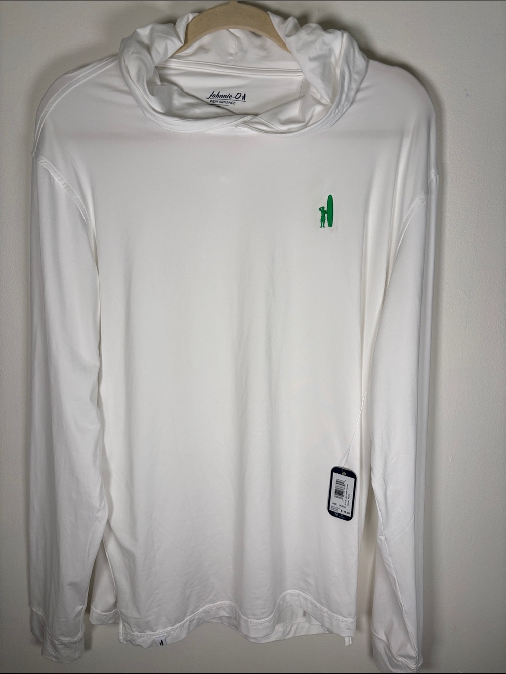 Johnnie-O Surfer Logo Talon Featherweight Performance Hoodie  White – Size L NEW